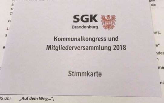 Einladung zum Kommunalkongress der SGK-Brandenburg am 23. Juni "Die Digitalisierung in den Kommunen"
